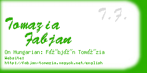 tomazia fabjan business card